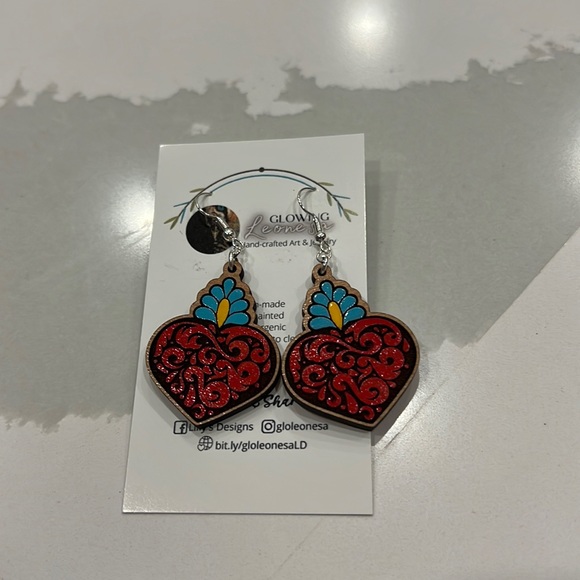 Handcrafted heart earrings! - Picture 1 of 1